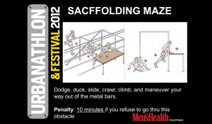 Men's Health Urbanathlon and Festival 2012 - Sacffolding maze